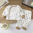 thumbnail image 6 of TOWED22 Toddler Boy Outfit Long Sleeve Print Sweatshirts and Pants Set 2Pcs Infant Baby Spring Fall Winter Clothes Sets Size:6-12 M,Color:Brown, 6 of 7