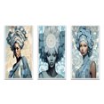 thumbnail image 2 of Designart "Retro Glam Beauty Gorgeous African American II" African American Woman Framed Wall Art Set Of 3 - Blue Woman African American Frame Gallery Set For Office Decor, 2 of 7