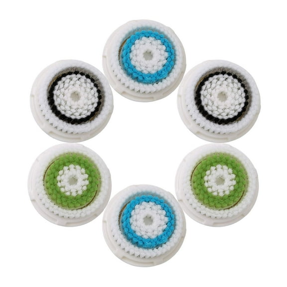Facial Cleansing Brush Head Replacement, Facial Cleansing Brush Head, For Clogged and Enlarged Pores(3blue 3black)