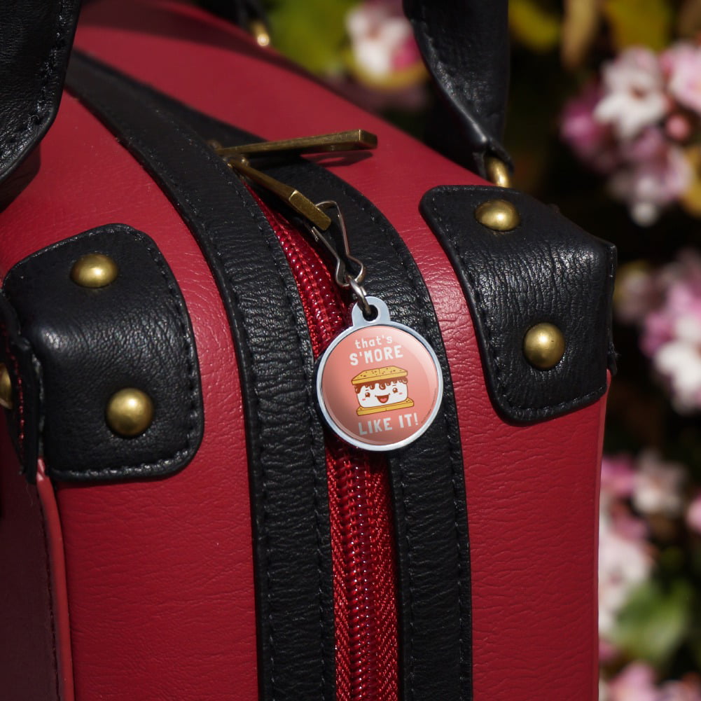 Flamingo All the Way Funny Humor Jacket Handbag Purse Luggage Backpack Zipper Pull Charm 