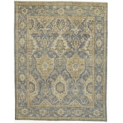 Irie Traditional Oushak Area Rug, Geometric Floral, Warm Blue, 11ft-6in x 15ft