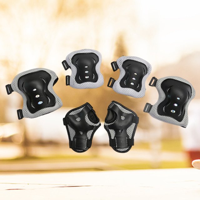 Rodilleras Protección Ciclismo 6 unids/set soporte de codo de rodilla niños transpirables para deportes al aire libre (negro) Sywqhk Para Estrenar