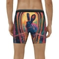 thumbnail image 4 of Picia Neon Rabbit In Archway Pattern Men's Athletic Long Leg Briefs , Performance Stretch Underwear，Moisture-Wicking, 4 of 7