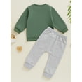 thumbnail image 4 of Suealasg Baby Boys Birthday Outfits Toddler Boys Fall Winter 2Pcs Clothes 1T 2T 3T Long Sleeve Crew Neck Car Print Sweatshirt Sweatpants Sets, 4 of 8