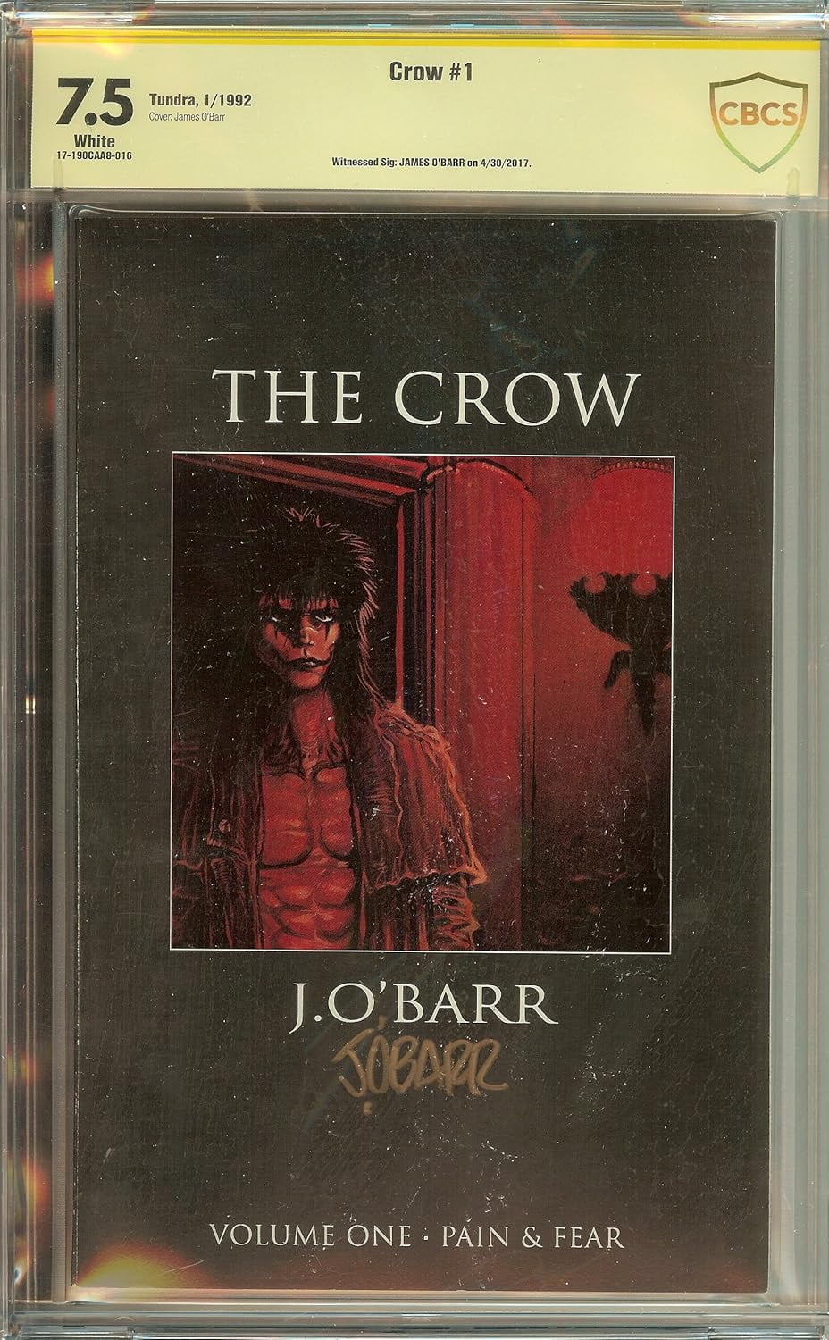 Autographed Tundra The Crow CBCS CGC 7.5 Volume 1 Signed J O'Barr