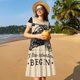 thumbnail image 4 of Balery Let The Adventure Begin Vestidos sueltos de manga corta para mujer, vestidos de verano 2025, vestidos casuales de corte A con vuelo., 4 of 6