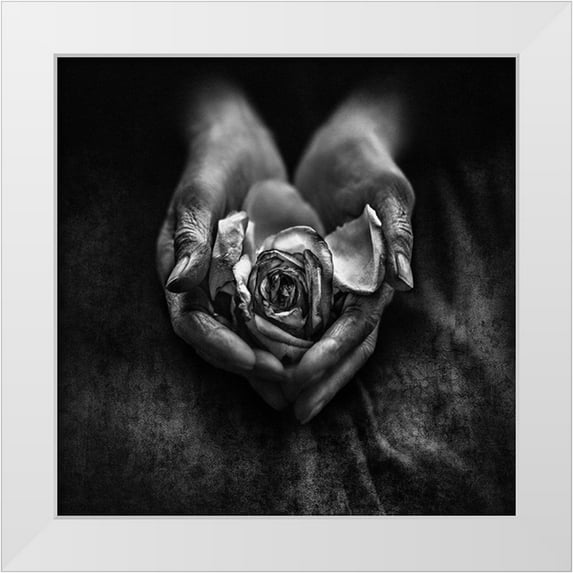 Nima.Zadshir 12x12 White Modern Wood Framed Museum Art Print Titled - Caring hands