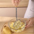 thumbnail image 1 of PEONAVET Mashed Potato Press Potato Masher Potato Press Iron Electroplated Wooden Handle Crushing Baby's Complementary Food Tool In Stock Kitchen Small Tools, 1 of 5