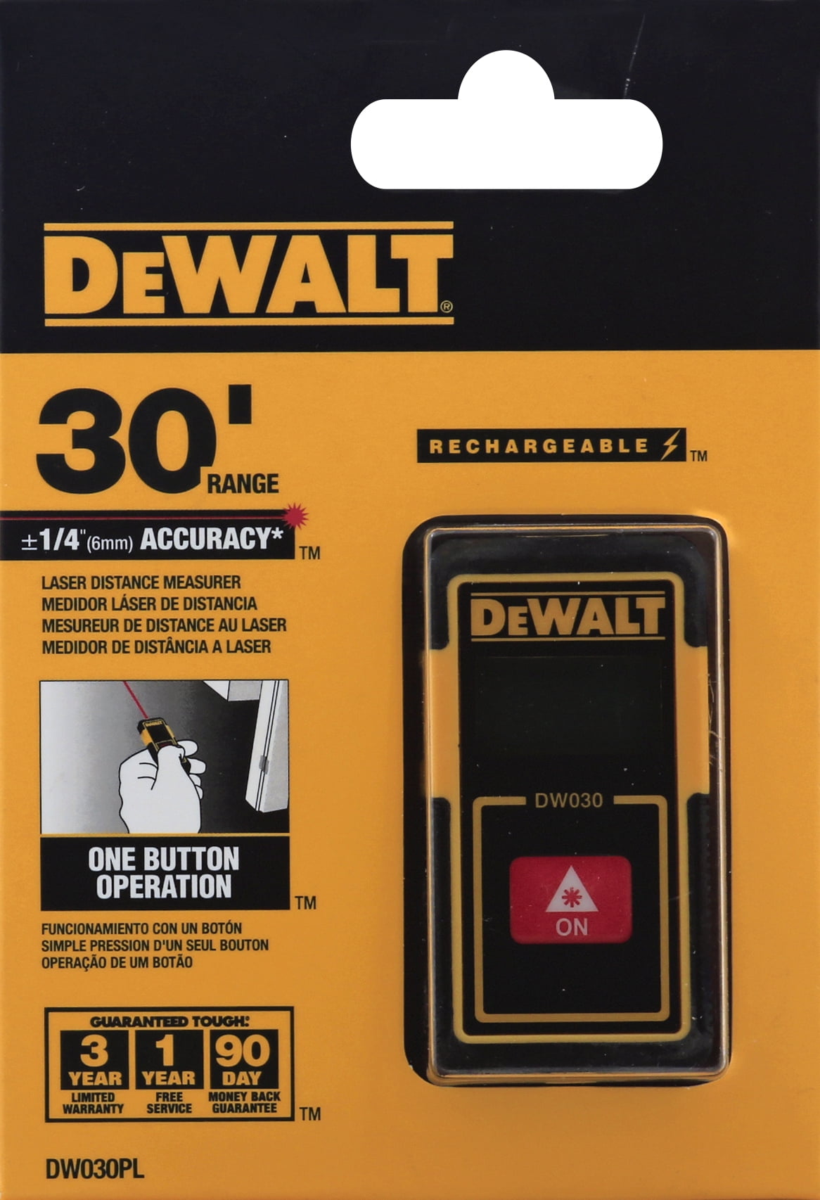 leef ermee hetzelfde onderpand Dewalt-DW030PL DEWALT 30FT Pocket Laser Distance Measurer - Walmart.com