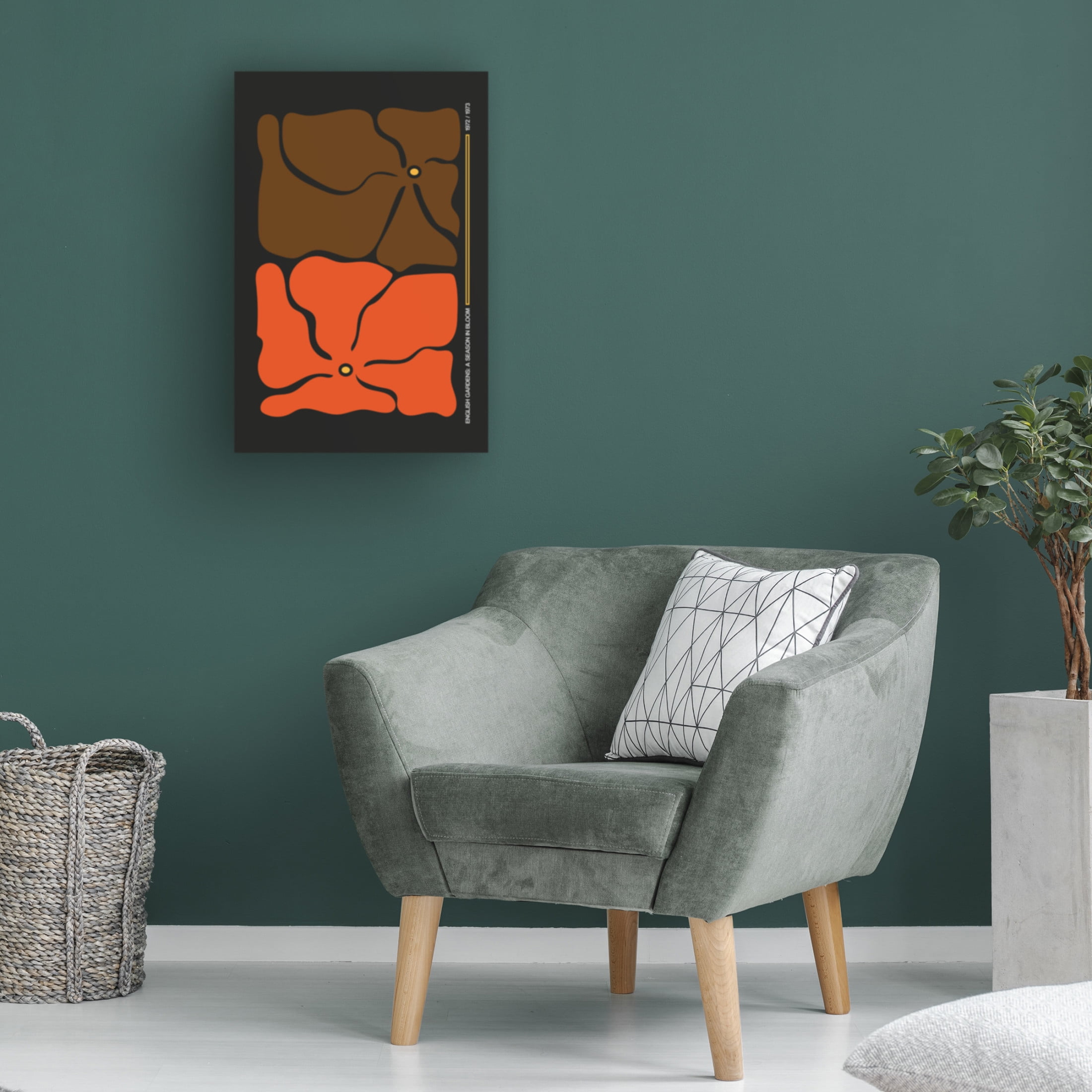 Trademark Fine Art Frances Collett Two By Two Flower Grey/Orange Canvas Wall Art