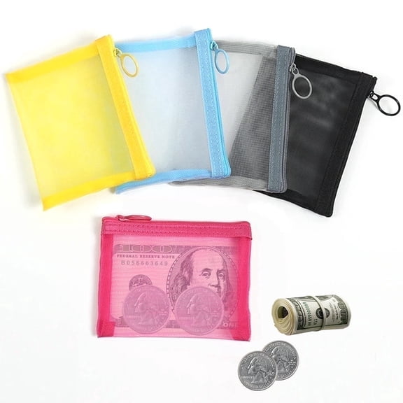 Youersen Small Mesh Zipper Pouches, Mini Makeup Bags for Travel for Lipstick, Accessories, and Purse Storage, 10 Pcs