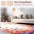 thumbnail image 2 of ODIKA 4'x6' Machine Washable Non-Slip Area Rug, Sunny Meadow Scene with Fluttering Butterflies and Wildflowers High Traffic Rug, Pink, 282258, 2 of 7
