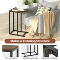 thumbnail image 4 of Spaco C-shaped Side Table with Heavy-duty Metal Frame, End Table, Rustic Brown, 4 of 8