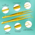 thumbnail image 4 of O'Creme Gold Stainless Steel Precision Kitchen Culinary Fine-Tip Tweezer Tongs, 1 with Curved Tip and 1 with Straight Tip, 4 of 6
