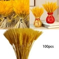 thumbnail image 2 of WYQLFSB Living Room Flowers Decoration 100pcs Artificial Natural Wheat Dried Flowers Bouquet Living Room Decoration Party Decorations Yellow One Size, 2 of 6