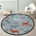 thumbnail image 2 of GZHJMY Kids Round Nursery Area Rug 4 ft Winter Forest Deer Washable Non-Slip Small Round Area Rug Throw Soft Cute Nursery Rug Non-Shed Lightweight Bathroom Rug for Dorm Kids Room Carpet Runner, 2 of 6