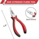 thumbnail image 3 of Mini alicates para extensiones de cabello con punta en I de 3 orificios para micro extensiones de cabello nano, herramienta de apertura y extracción (negro-rojo), 3 of 6