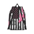 thumbnail image 2 of Naloa Ribbon Breast Cancer Awareness Canvas Backpack for Men Women Rucksack Casual Travel Daypack College Tote Satchel Bookbag for Teens-Medium, 2 of 7
