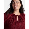 thumbnail image 4 of Terra & Sky Women’s Plus Tiered Mini Dress with Elbow Length Sleeves, Sizes 0X-5X, 4 of 5