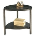 thumbnail image 2 of Solid Wood Triangle End Table Modern Minimalist Sofa Side Table for Living Room Glitter Black Small Side Table Wooden Accent Table with Tubular Legs for Home Office, 2 of 6