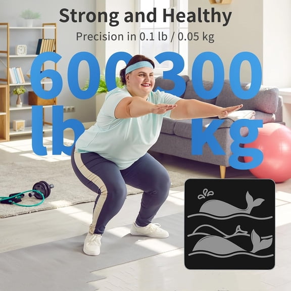 600lb Smart Bathroom Scale for Body Weight in 0.1lb, High Accuracy Assured