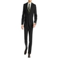 thumbnail image 5 of Mens Ticket Pocket 2-piece Black Wool Modern Fit Suit DTI, 5 of 5