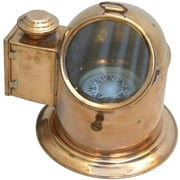 NAUTICALMART Antique Brass Binnacle Compass w/Oil Lamp/Nautical Compass