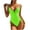 Green, variant on LYXSSBYX Swimsuits for Women One Piece Women Multi Color Sexy Solid Color High Waist Conjoined Body Swimsuit Bikini