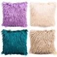 thumbnail image 4 of Finex Soft Fluffy Fur Solid Color Square Home Decor Throw Pillow Case Cushion Cover 45*45cm/18"*18", 4 of 5