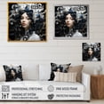 thumbnail image 4 of Designart "Surreal Portrait of Woman in Black and White III" Fashion Framed Wall Art - Glam Black Woman Entryway Framed Wall Art Print, 4 of 6