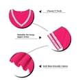 thumbnail image 6 of CASSIE LIZ Womens Plus Size Tops 4X Hot Pink V Neck Glitter Trim Short Sleeve Casual Tunic Blouses Curved Hem Shirts 4XL 24W 26W, 6 of 7