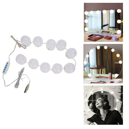 

Led Makeup Mirror Light 10Pcs LED Makeup Comestic Mirror Light Kit With Dimmable Light Bulb
