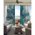 thumbnail image 6 of Teal Blue Marble Blackout Curtains for Bedroom Living Room Darkening Curtains 54 Inch Long Modern Abstract Texture Art Ombre Short Curtain for Small Window Treatment Grommet Drapes 52"x54"x2, 6 of 9