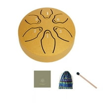 3 Inch 6 Tone Outdoor Steel Tongue Drum Rain Drum Instrument Mini Hand Drum Ethereal Drumstick Gold