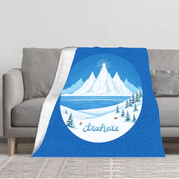 Durable Soft & Warm Flannel Blanket - Cozy Winter Landscape Design Perfect for Sofa Travel Bed & Chair - Embrace Serenity