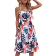 thumbnail image 1 of Casual Dresses for Women Sleeveless Cotton Summer Beach Dress A Line Spaghetti Strap Sundresses with Pockets, 1 of 3
