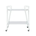 thumbnail image 3 of Linon Mia Metal and Mirrored Mid Century 2 Level Rolling Bar Cart in White, 3 of 16