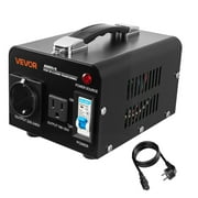 VEVOR Voltage Converter Transformer, 500W, Heavy Duty Step Up/Down Power Transformer, Convert from 110V to 220V and 220V to 110V, with US Outlet, EU Outlet, Power Cord, Circuit Breaker Protection