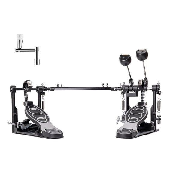 Vaisoeny Double Bass Drum Pedal, Double Chain Double Bass Pedal, Double Kick Pedal for Bass Drum，Drum Set Kit and Electronic Drums (V-YQ09)