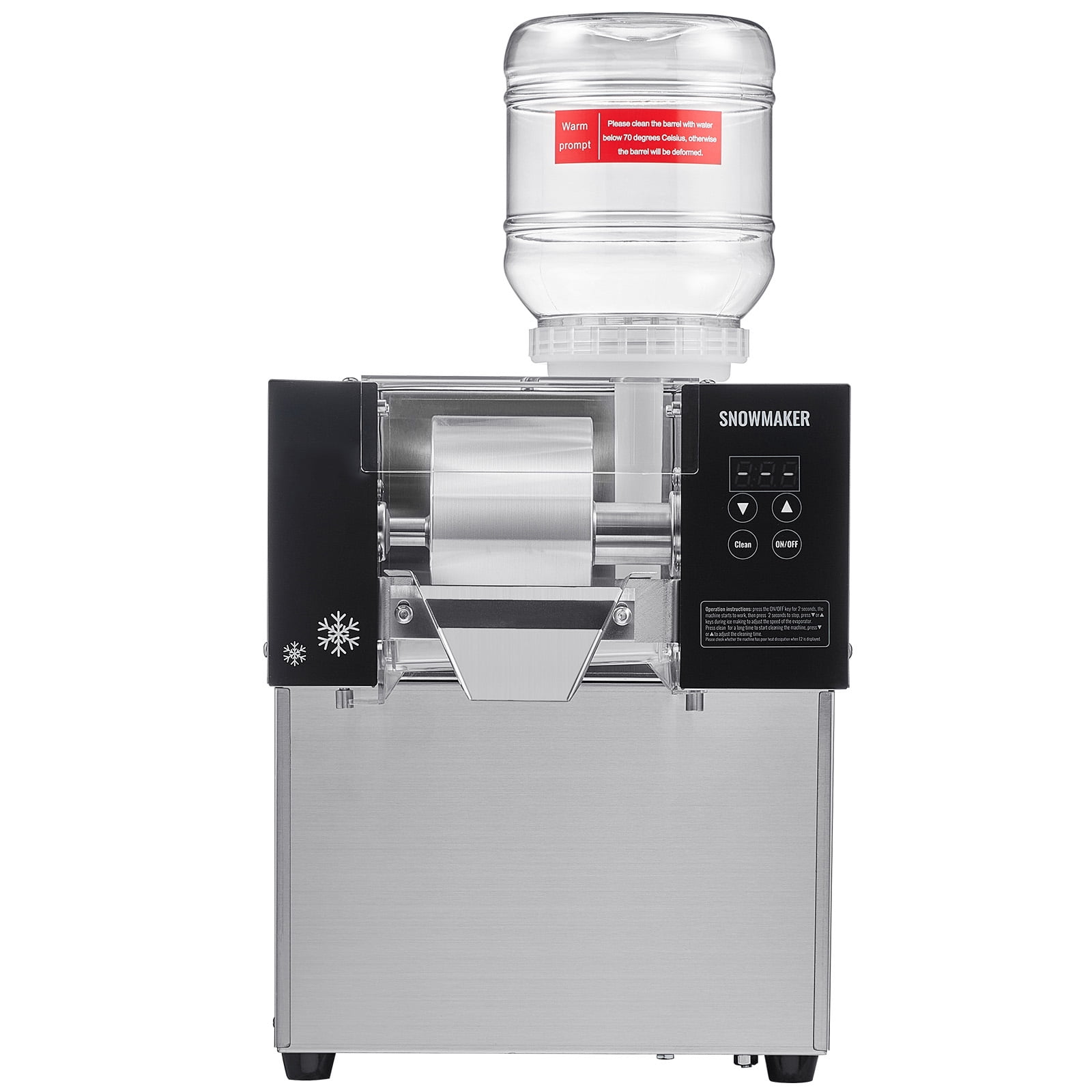 KFFKFF Industrial Snowflake Ice Producer, 176.4LBS/24H Snowflake Ice Creation Device, Metallic Ice Grinding Apparatus, Powered Snow Cone Fabricator, Air Circulation Mechanism for Quick Heat Reduction