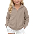 thumbnail image 3 of Teyfeniy Kids Unisex Hoodies for Boys and Girls Zip up Hooded Jackets Fall Winter Long Sleeve Casual Sweatshirts Solid Color Comfy Outwear, 3 of 10