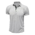 thumbnail image 5 of WAVSUF Lapel Polos Men Soft Pique Polo Shirt Button T-Shirt Light Gray Size XL, 5 of 6