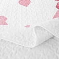 thumbnail image 5 of Erosebridal Bowknot Love Heart Quilt King for Girl, Pink Watercolor King Coverlet Set, 3pcs, 5 of 7