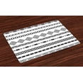 thumbnail image 1 of Ambesonne Tribal Place Mats Set of 4, Ethnic Geometric Folk Forms, Standard Size, White Black, 1 of 5