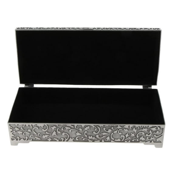 EHJRE Metal Vintage Flower Carved Jewelry Box Trinket Case Jewellery Storage L L