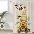 thumbnail image 4 of Shower Curtains Sets for Bathroom Decor Welcome Home GnomeWaterproof Bathroom Curtain with Hooks,Vintage Sunflower Bee Butterflyfor Bathroom Decor,60x72IN, 4 of 7
