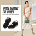 thumbnail image 3 of FAMITION Womens Wedge Sandals Open Toe Platform Sandals Comfort Hollow Out Summer Shoes, 3 of 6