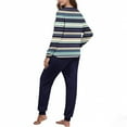 thumbnail image 5 of Women's Plush Winter Pajama Set with Printed Round Neck Long Sleeve Top and Drawstring Pants for Cozy Sleepwear, 5 of 7