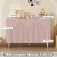 thumbnail image 6 of ARTPOWER 47" Accent Cabinet with Cloud Relief, Sideboard Buffet Cabinet with 3 Doors, Modern Decorative Credenza with Storage for Living Room, Kitchen, Dining Room, Hallway, Entryway, Pink, 6 of 9