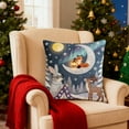 thumbnail image 2 of Beautynvta Christmas Pillow Cover, 18x18 Inch, Forest Animal Pattern Decorative Throw Pillow Case, Soft Fabric Holiday Cushion Cover for Sofa Coush Bed Home Decor, 2 of 6